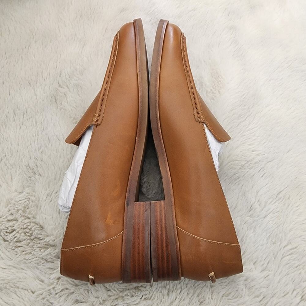 Everlane Modern Loafer Camel Tan Leather Slip On Stacked Heel Shoes Size 11 - Picture 12 of 13